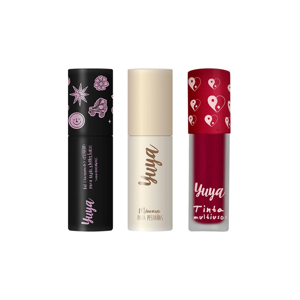 Set edición especial versión mini: Máscara para pestañas 10 aceites naturales negra + gel para cejas + Tinta Yin Yang