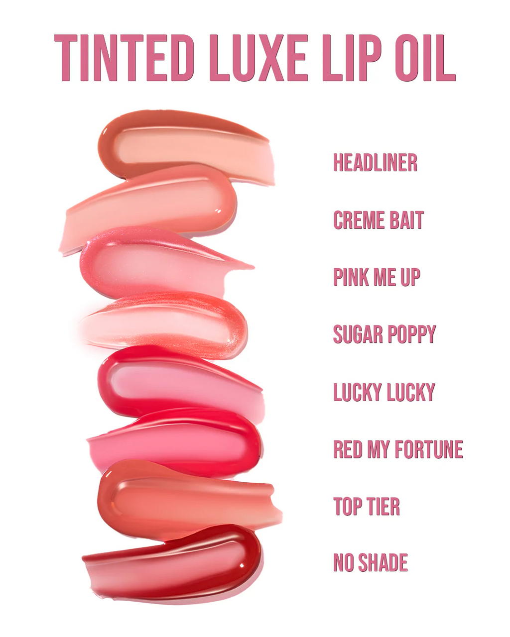 Tinted luxe lip oils- Beauty creations